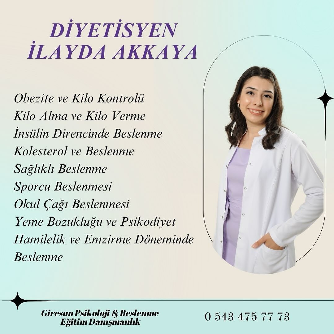 Dyt. İlayda Akkaya, GİRESUN, MERKEZ, Diyetisyen